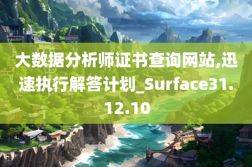 大数据分析师证书查询网站,迅速执行解答计划_Surface31.12.10