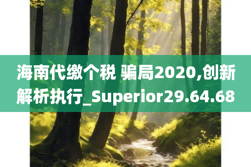 海南代缴个税 骗局2020,创新解析执行_Superior29.64.68