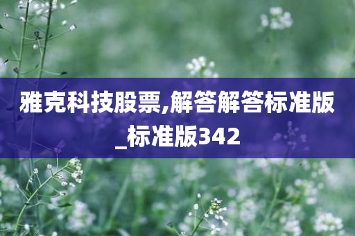 雅克科技股票,解答解答标准版_标准版342