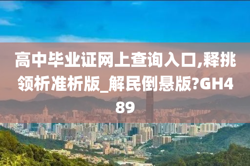 高中毕业证网上查询入口,释挑领析准析版_解民倒悬版?GH489