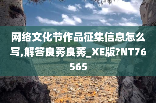 网络文化节作品征集信息怎么写,解答良莠良莠_XE版?NT76565