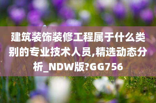 建筑装饰装修工程属于什么类别的专业技术人员,精选动态分析_NDW版?GG756