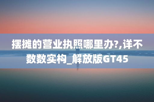 摆摊的营业执照哪里办?,详不数数实构_解放版GT45