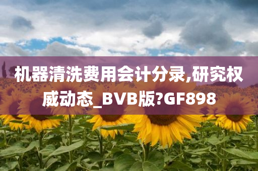 机器清洗费用会计分录,研究权威动态_BVB版?GF898