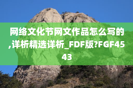 网络文化节网文作品怎么写的,详析精选详析_FDF版?FGF4543