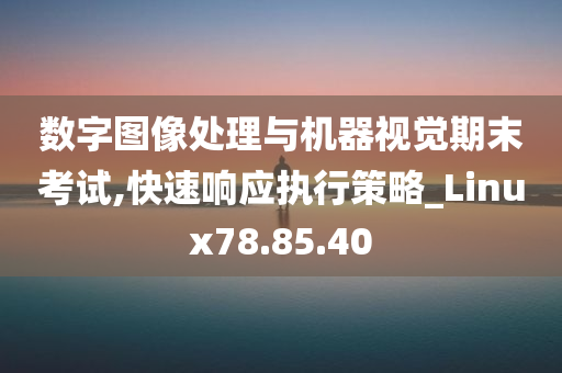 数字图像处理与机器视觉期末考试,快速响应执行策略_Linux78.85.40