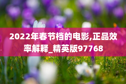 2022年春节档的电影,正品效率解释_精英版97768