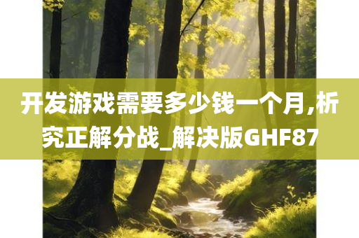 开发游戏需要多少钱一个月,析究正解分战_解决版GHF87