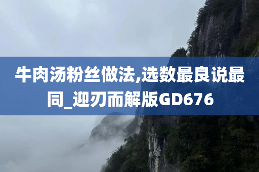 牛肉汤粉丝做法,选数最良说最同_迎刃而解版GD676