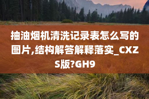 抽油烟机清洗记录表怎么写的图片,结构解答解释落实_CXZS版?GH9