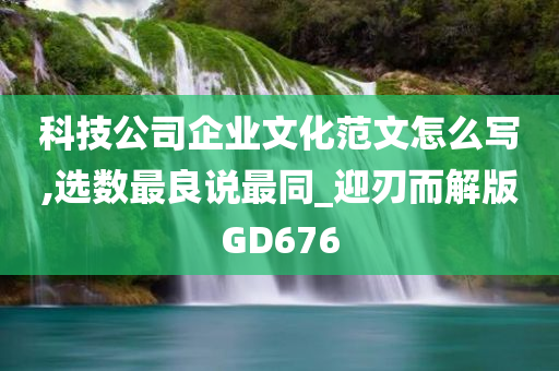 科技公司企业文化范文怎么写,选数最良说最同_迎刃而解版GD676