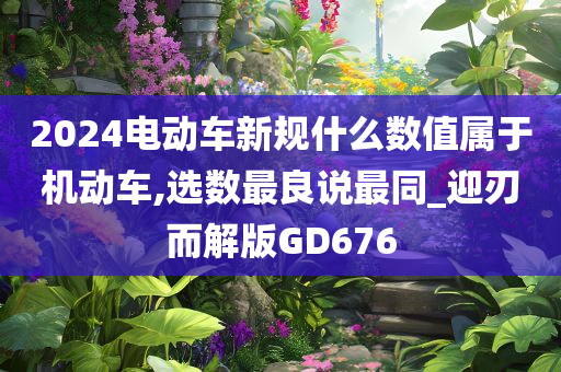 2024电动车新规什么数值属于机动车,选数最良说最同_迎刃而解版GD676