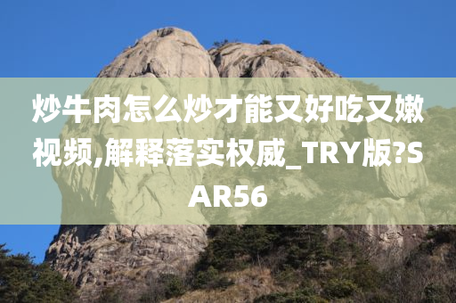 炒牛肉怎么炒才能又好吃又嫩视频,解释落实权威_TRY版?SAR56