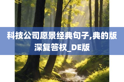 科技公司愿景经典句子,典的版深复答权_DE版