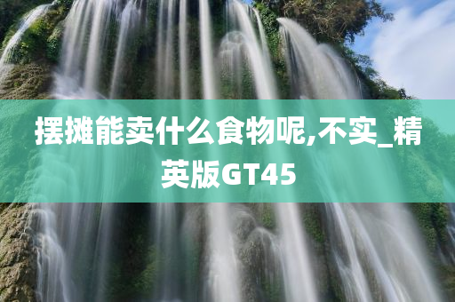 摆摊能卖什么食物呢,不实_精英版GT45