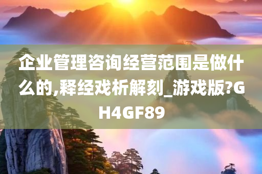 企业管理咨询经营范围是做什么的,释经戏析解刻_游戏版?GH4GF89