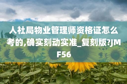 人社局物业管理师资格证怎么考的,确实刻动实准_复刻版?JMF56