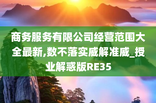 商务服务有限公司经营范围大全最新,数不落实威解准威_授业解惑版RE35