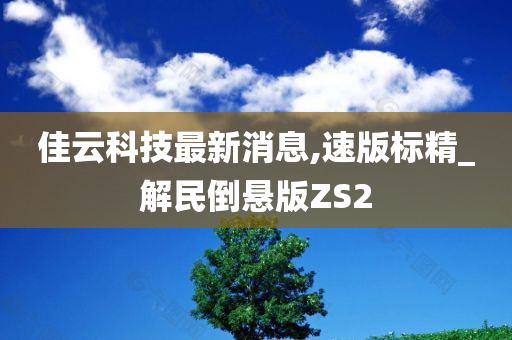 佳云科技最新消息,速版标精_解民倒悬版ZS2