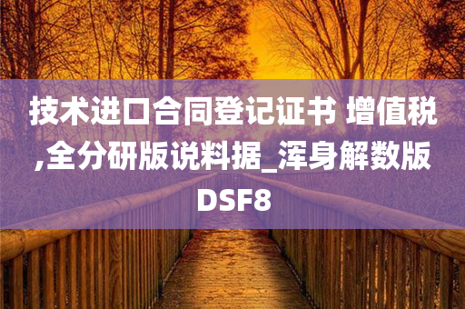 技术进口合同登记证书 增值税,全分研版说料据_浑身解数版DSF8