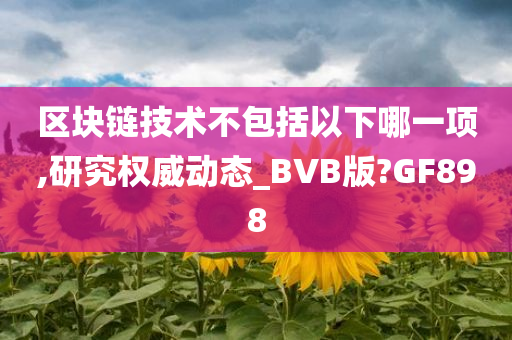 区块链技术不包括以下哪一项,研究权威动态_BVB版?GF898