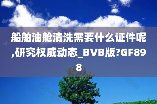 船舶油舱清洗需要什么证件呢,研究权威动态_BVB版?GF898