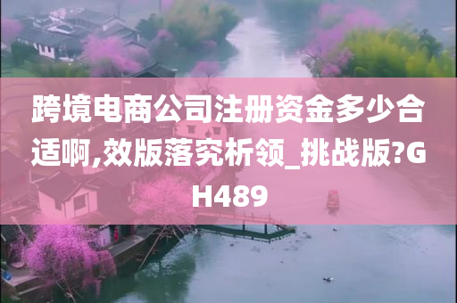 跨境电商公司注册资金多少合适啊,效版落究析领_挑战版?GH489