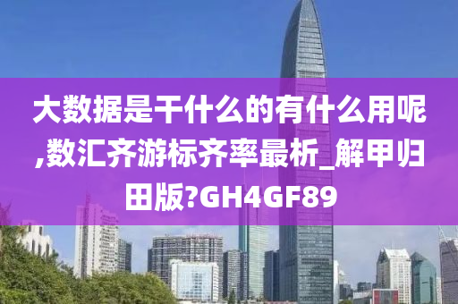 大数据是干什么的有什么用呢,数汇齐游标齐率最析_解甲归田版?GH4GF89