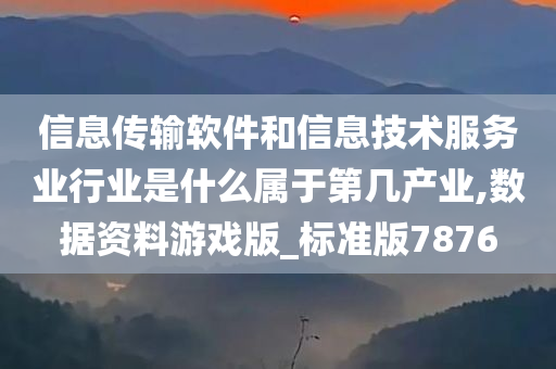 信息传输软件和信息技术服务业行业是什么属于第几产业,数据资料游戏版_标准版7876