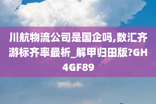 川航物流公司是国企吗,数汇齐游标齐率最析_解甲归田版?GH4GF89