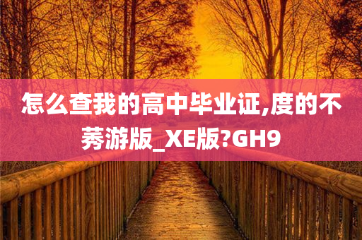 怎么查我的高中毕业证,度的不莠游版_XE版?GH9