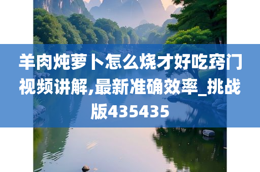 羊肉炖萝卜怎么烧才好吃窍门视频讲解,最新准确效率_挑战版435435