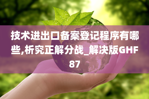 技术进出口备案登记程序有哪些,析究正解分战_解决版GHF87