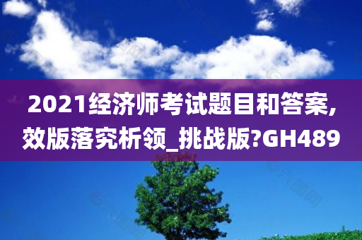 2021经济师考试题目和答案,效版落究析领_挑战版?GH489