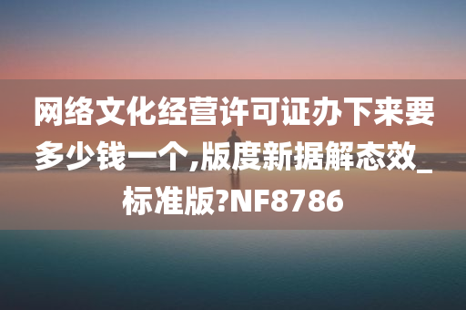 网络文化经营许可证办下来要多少钱一个,版度新据解态效_标准版?NF8786