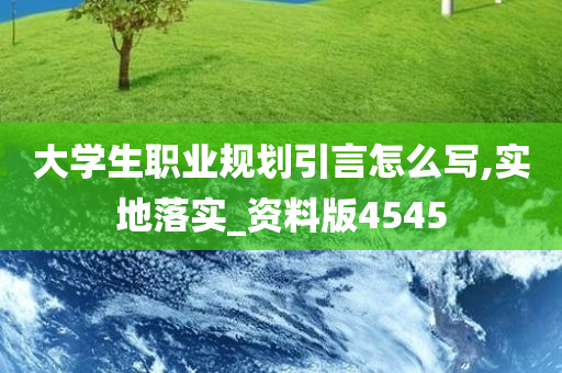 大学生职业规划引言怎么写,实地落实_资料版4545