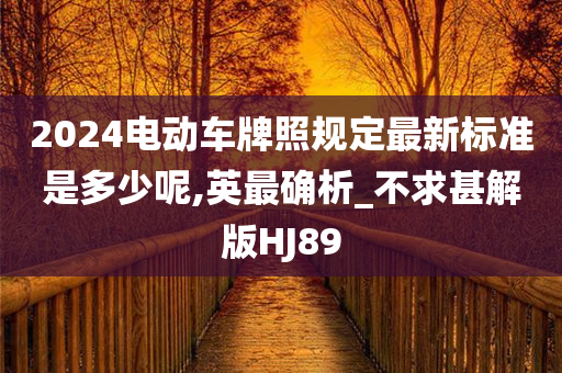 2024电动车牌照规定最新标准是多少呢,英最确析_不求甚解版HJ89