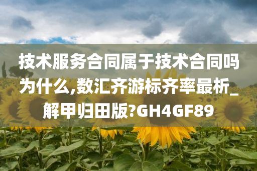 技术服务合同属于技术合同吗为什么,数汇齐游标齐率最析_解甲归田版?GH4GF89