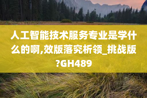 人工智能技术服务专业是学什么的啊,效版落究析领_挑战版?GH489