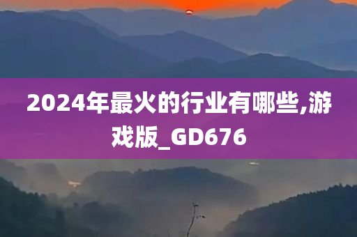 2024年最火的行业有哪些,游戏版_GD676