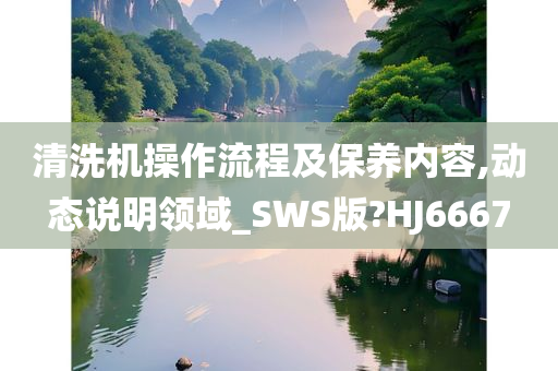 清洗机操作流程及保养内容,动态说明领域_SWS版?HJ6667