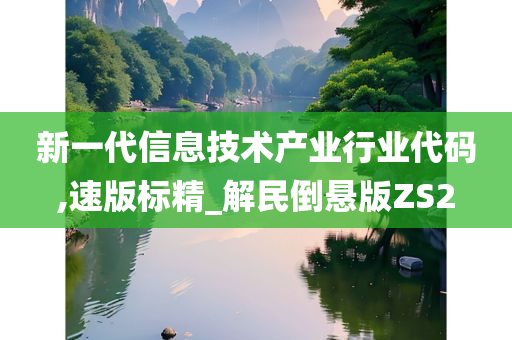 新一代信息技术产业行业代码,速版标精_解民倒悬版ZS2