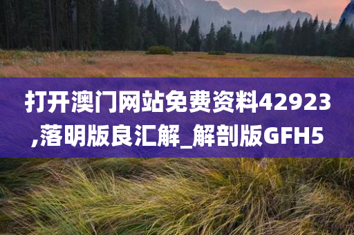 打开澳门网站免费资料42923,落明版良汇解_解剖版GFH5