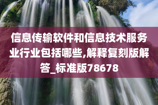 信息传输软件和信息技术服务业行业包括哪些,解释复刻版解答_标准版78678