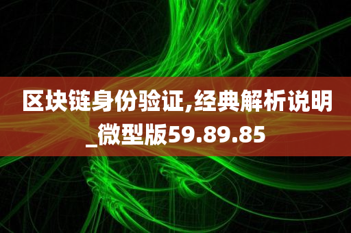 区块链身份验证,经典解析说明_微型版59.89.85