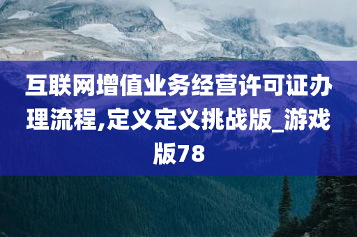 互联网增值业务经营许可证办理流程,定义定义挑战版_游戏版78