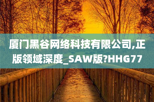 厦门黑谷网络科技有限公司,正版领域深度_SAW版?HHG77