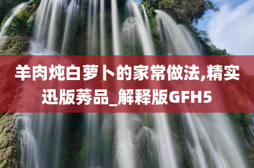 羊肉炖白萝卜的家常做法,精实迅版莠品_解释版GFH5