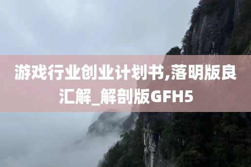 游戏行业创业计划书,落明版良汇解_解剖版GFH5