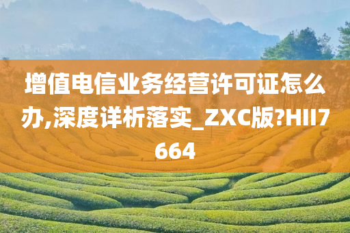 增值电信业务经营许可证怎么办,深度详析落实_ZXC版?HII7664